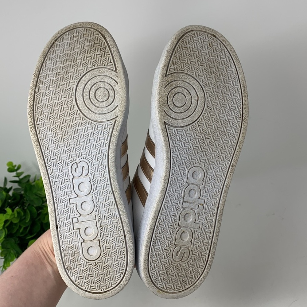 Adidas Originals Leather White/Rose Gold 3 Stripe Superstar Sneakers Womens 4.5 - Picture 8 of 9